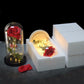 Beauty And Beast Rose In Flask Led Rose Flower Light Black Base Glass Dome Best For Mother's Day Valentines Day Gift